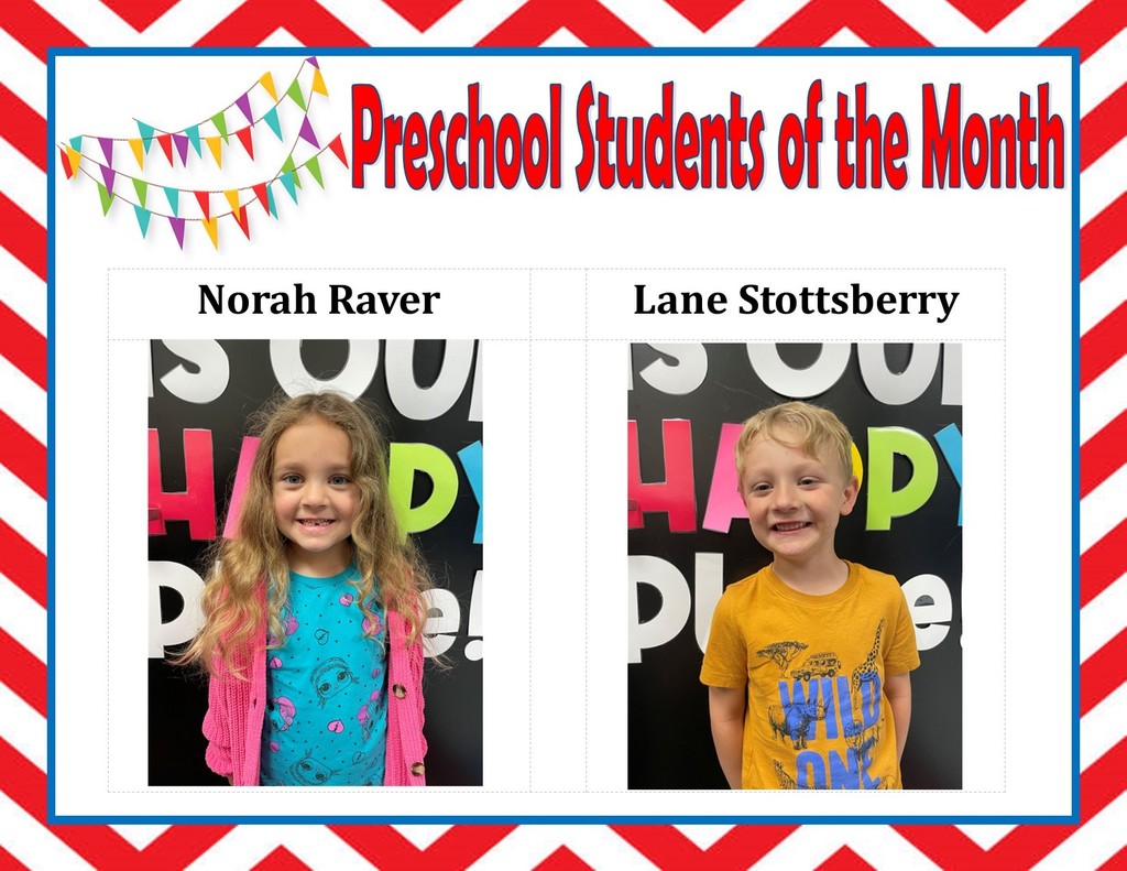 April Pre-School Students of the Month